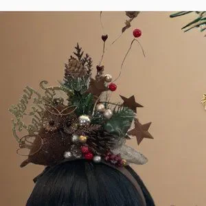 Christmas Brown Owl Adult Headband, Tacky Christmas Party, Ugly Sweater Contest Hand Crafted | Accessories | Christmas Brown Owl Adult  main image 4
